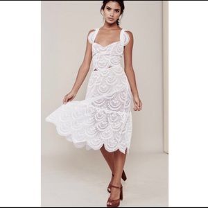 For Love & Lemons Rosalita White Lace Skirt Size M
